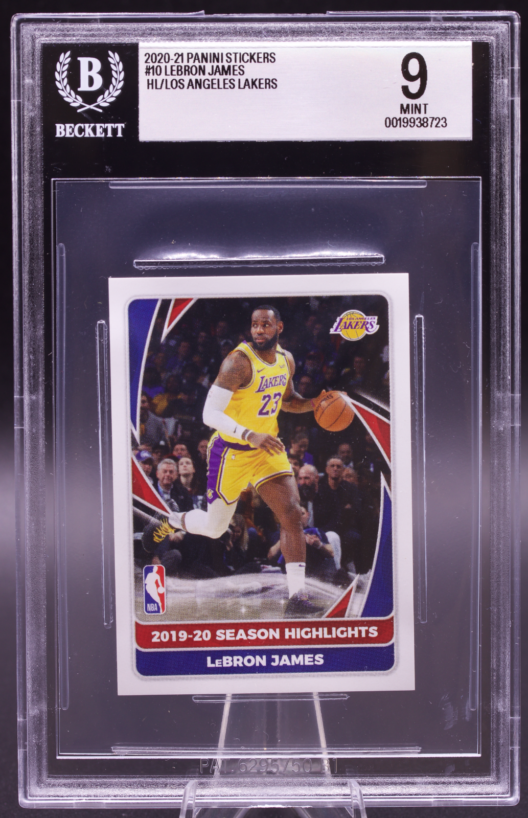 2020-21 Panini Stickers LeBron James #10 Highlights Beckett BGS 9 Mint Lakers