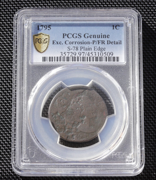 1795 Flowing Hair Large Cent S-78 Plain Edge PCGS Genuine Early US Copper Coin