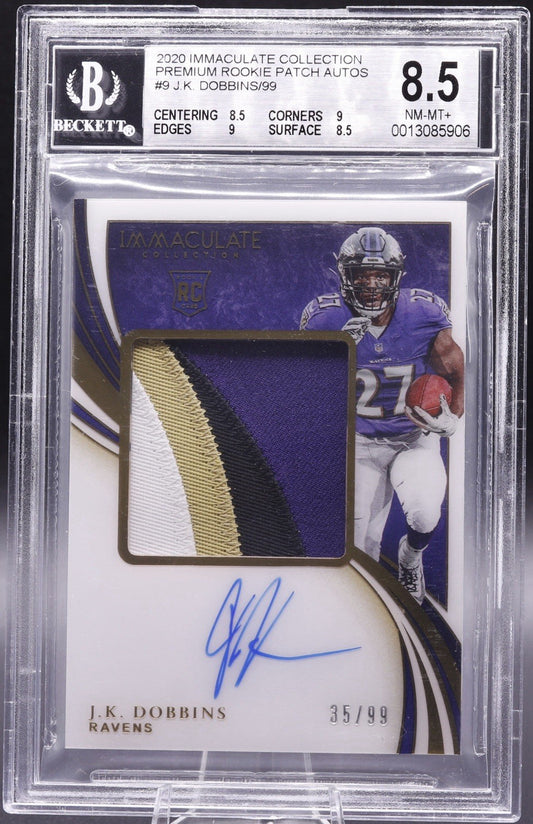 2020 Immaculate Prem RPA J.K.  Dobbins Ravens  /99 BGS  8.5 Auto  10  #9