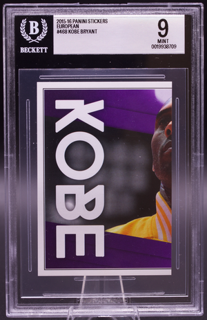 2015-16 Panini European Sticker Kobe Bryant #468 New BGS Holder 9 Mint Lakers