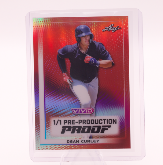 2026 Leaf Vivid Dean Curley 1/1 Pre-Production Proof Guardians Prospect Card SS