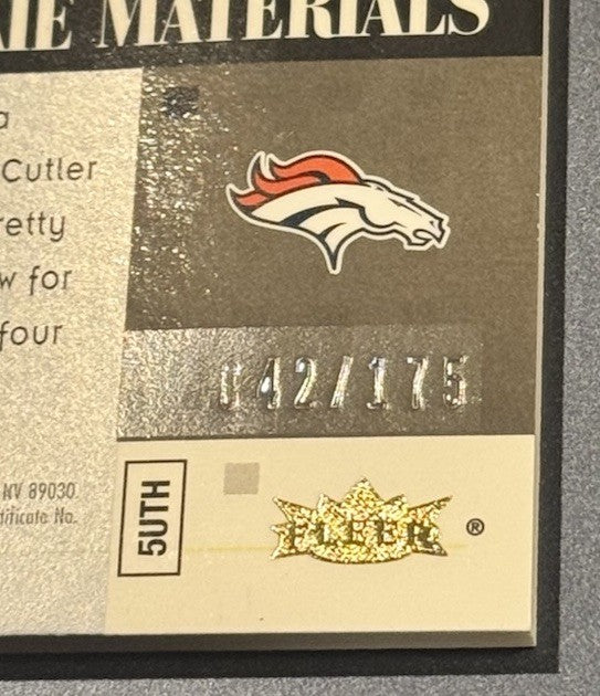 2006 Fleer Hot Prospects /175 Jay Cutler #193 Rookie Autograph Rookie Jersey