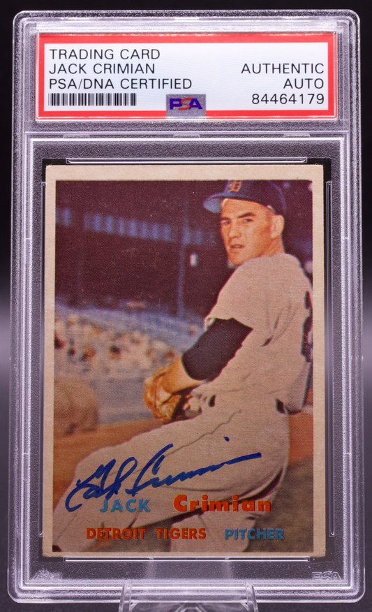 1957 Topps Jack Crimian #297 PSA Authentic Auto Signed Detroit Tigers Vintage