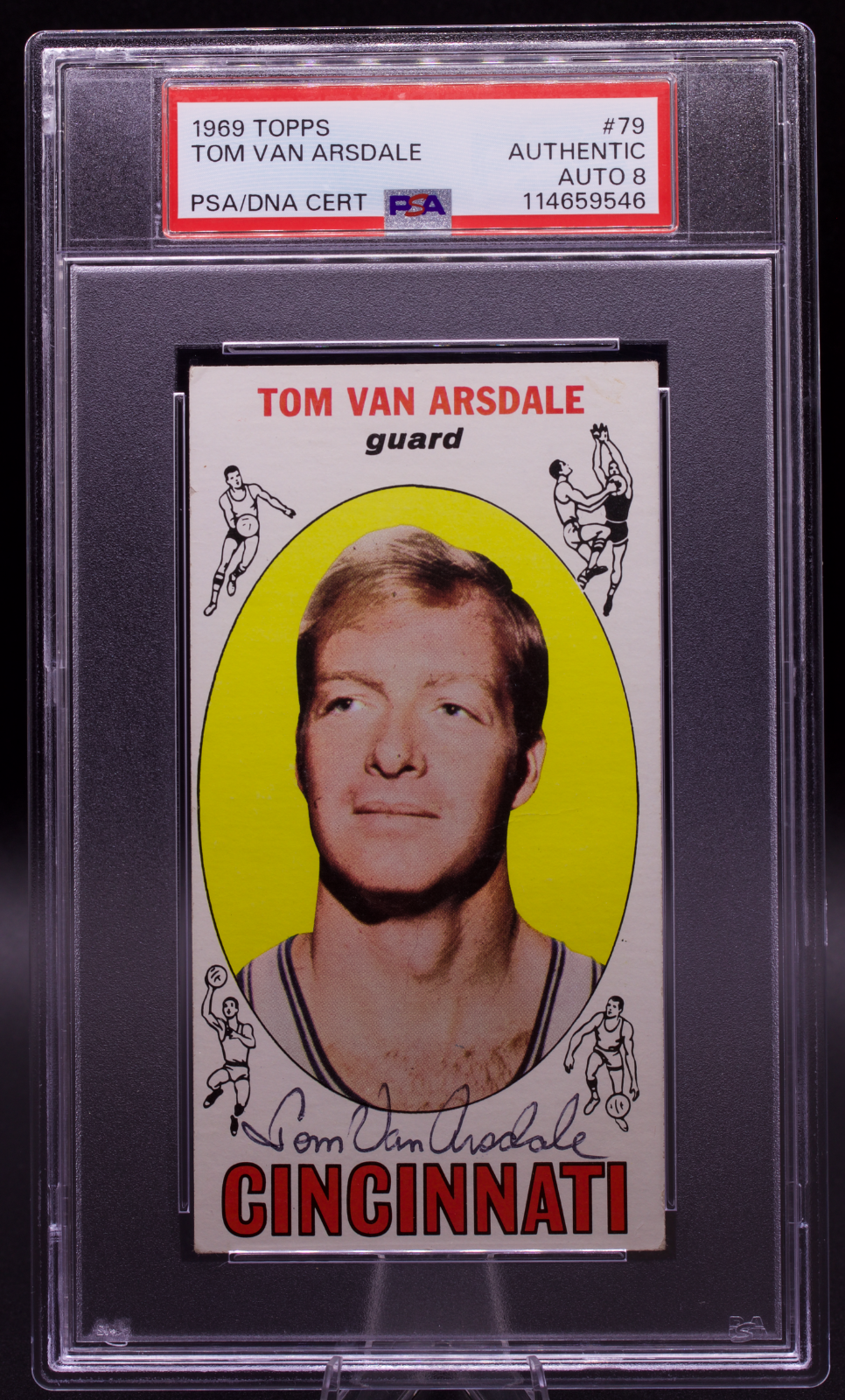 1969 Topps Tom Van Arsdale #79 PSA Authentic AUTO 8 Signed Royals Tallboy