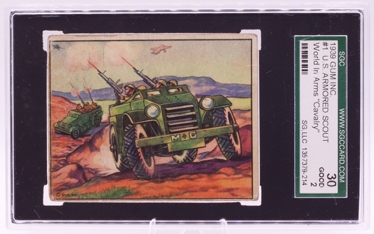 1939 Gum Inc World In Arms #1 US Armored Scout Car SGC 2 Good Iron Cavalry WW2