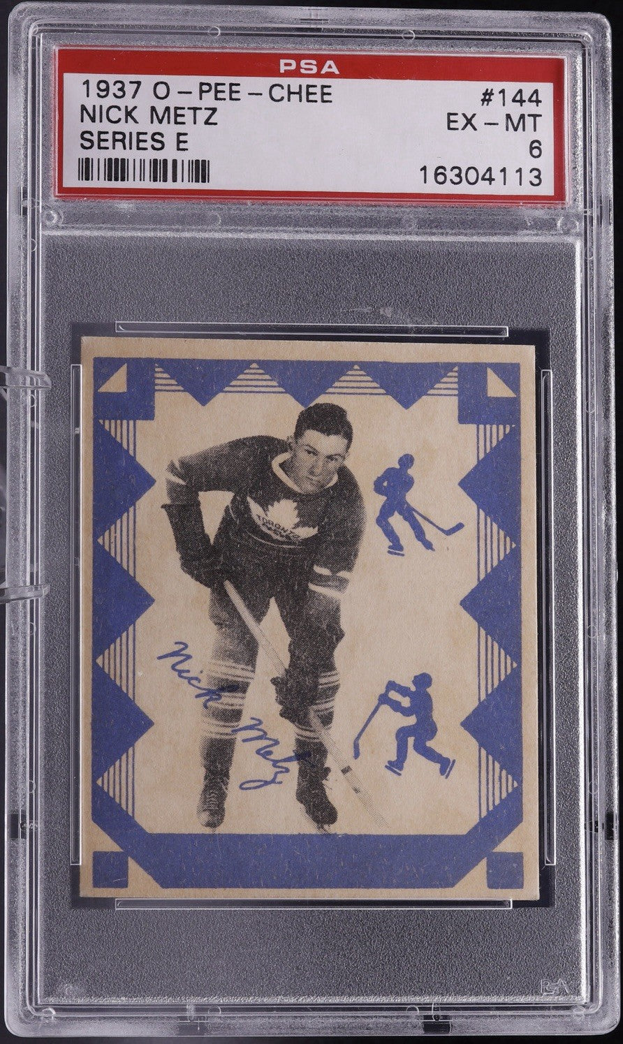 1937 O-Pee-Chee #144 Nick Metz PSA 6 EX-MT Series E Vintage Leafs Hockey Card