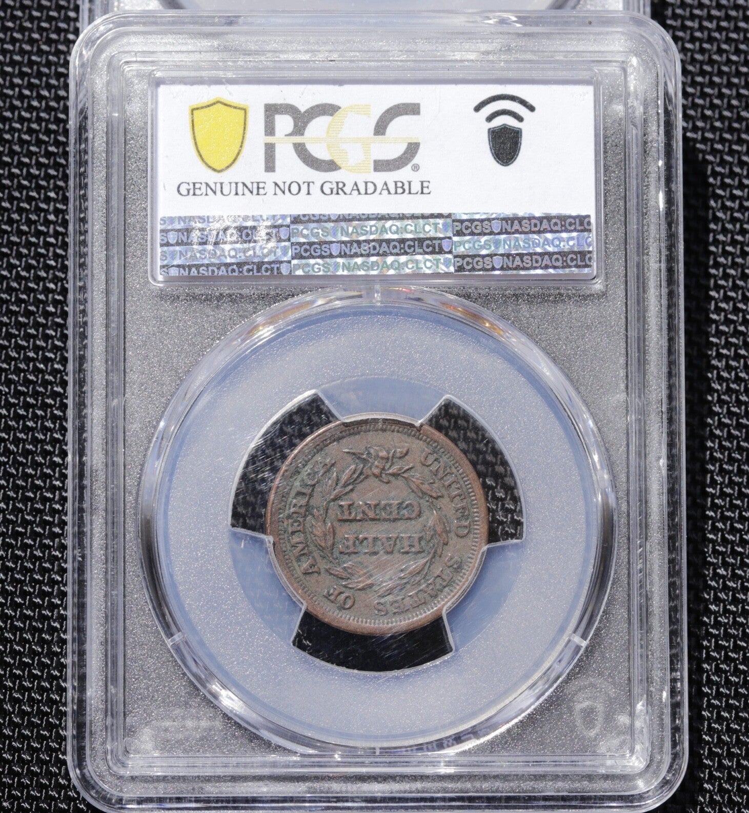 1853 Braided Hair Half Cent PCGS Genuine XF Details • Sharp LIBERTY & Bold Date