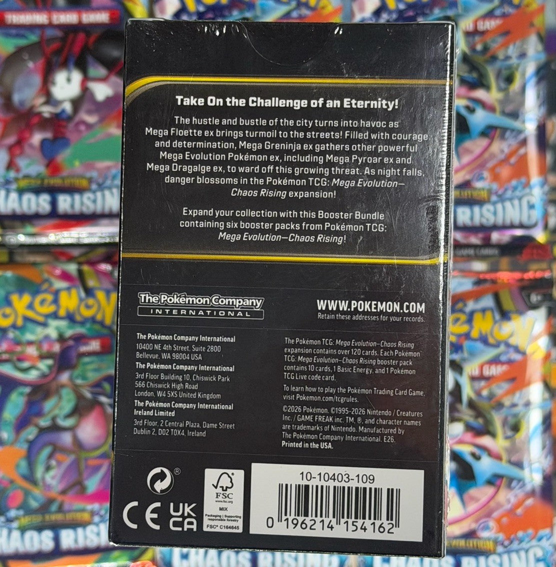 Pokemon Mega Evolution Chaos Rising Booster Bundle 6 Packs New Sealed English