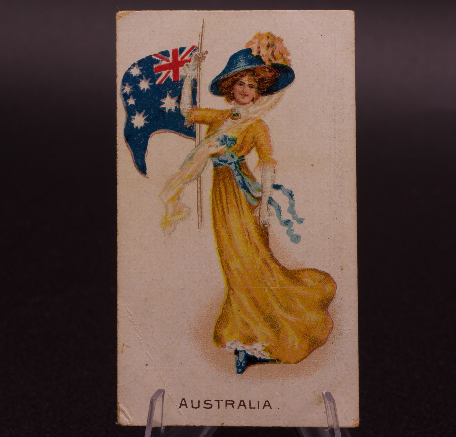 1910 Wills Flag Girls of All Nations Australia No. 12 Capstan Navy Cut Cigarette