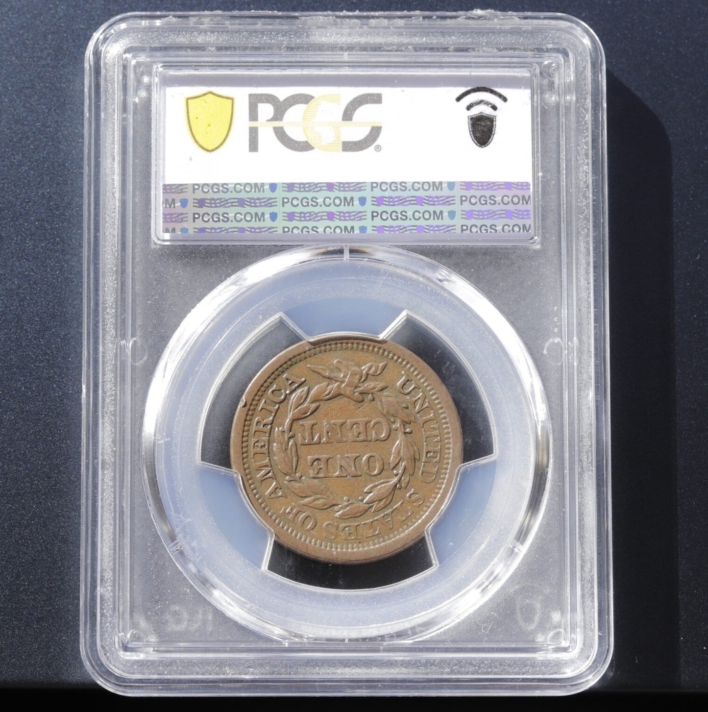 1857 Braided Hair Large Cent PCGS AU50 N-1 Large Date Early Copper Penny Coin