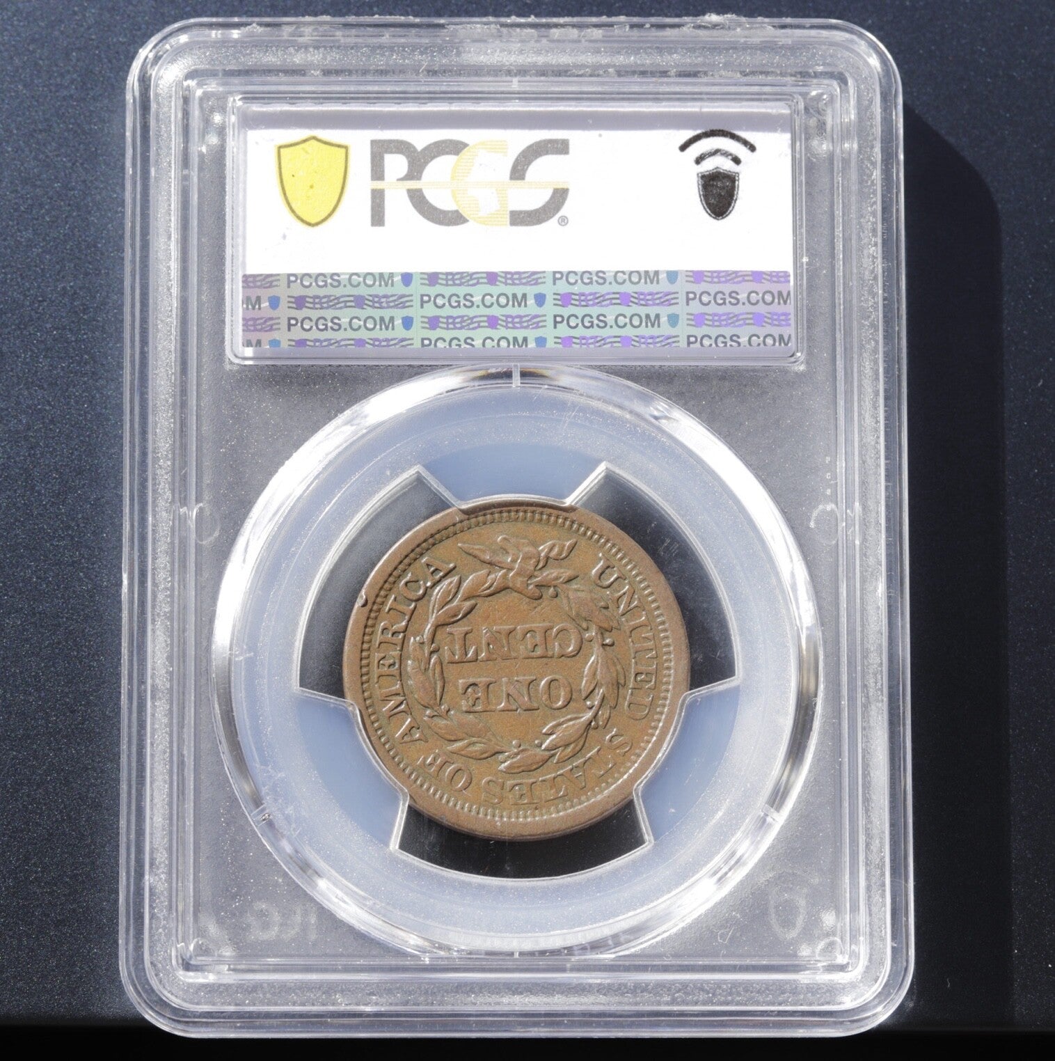 1857 Braided Hair Large Cent PCGS AU50 N-1 Large Date Early Copper Penny Coin