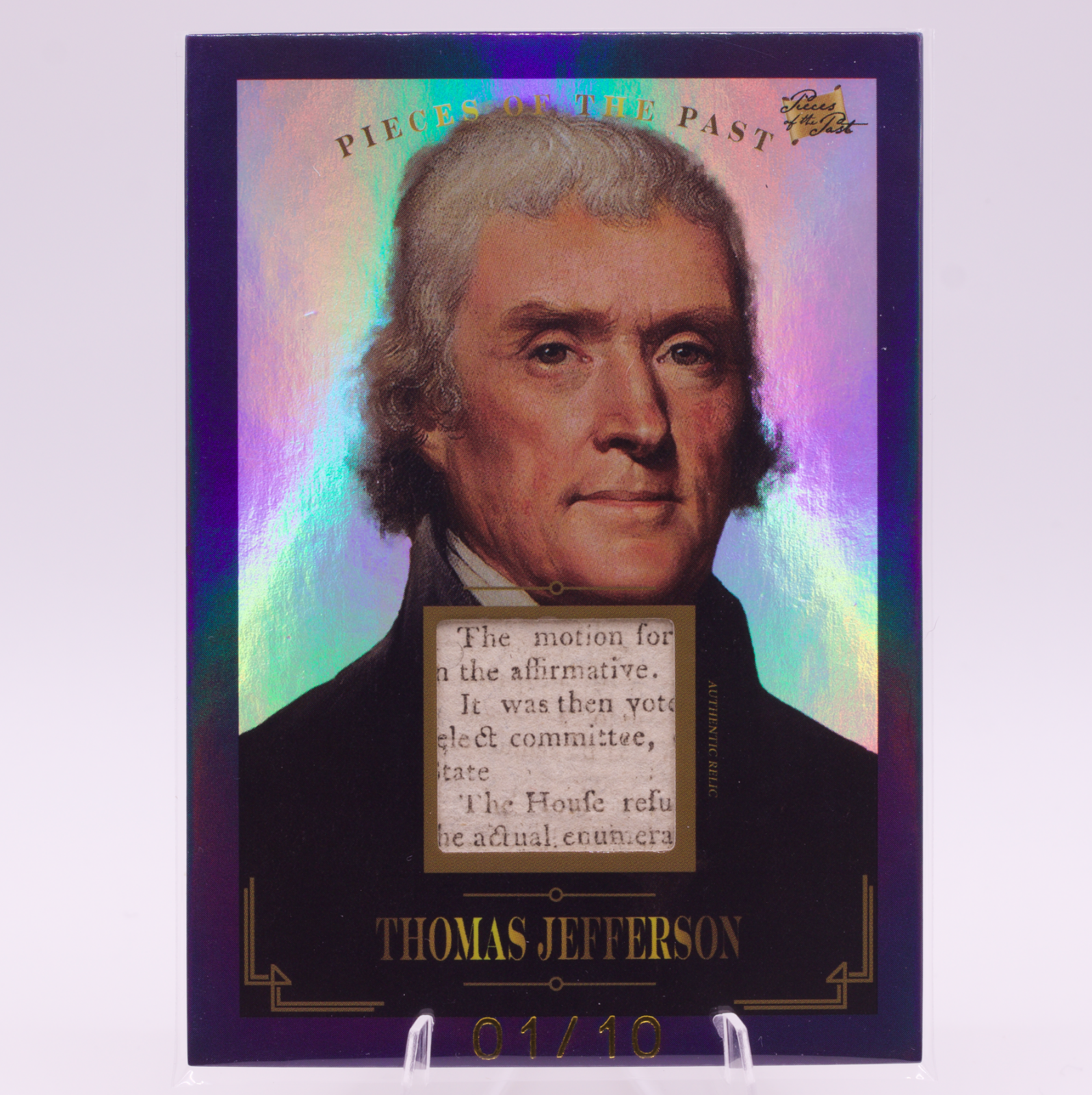 Thomas Jefferson Authentic Relic Card /10 Pieces of the Past #103 President
