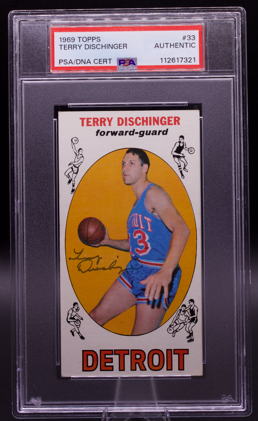 1969 Topps Signed Terry Dischinger #33 PSA Authentic Auto Pistons Tallboy