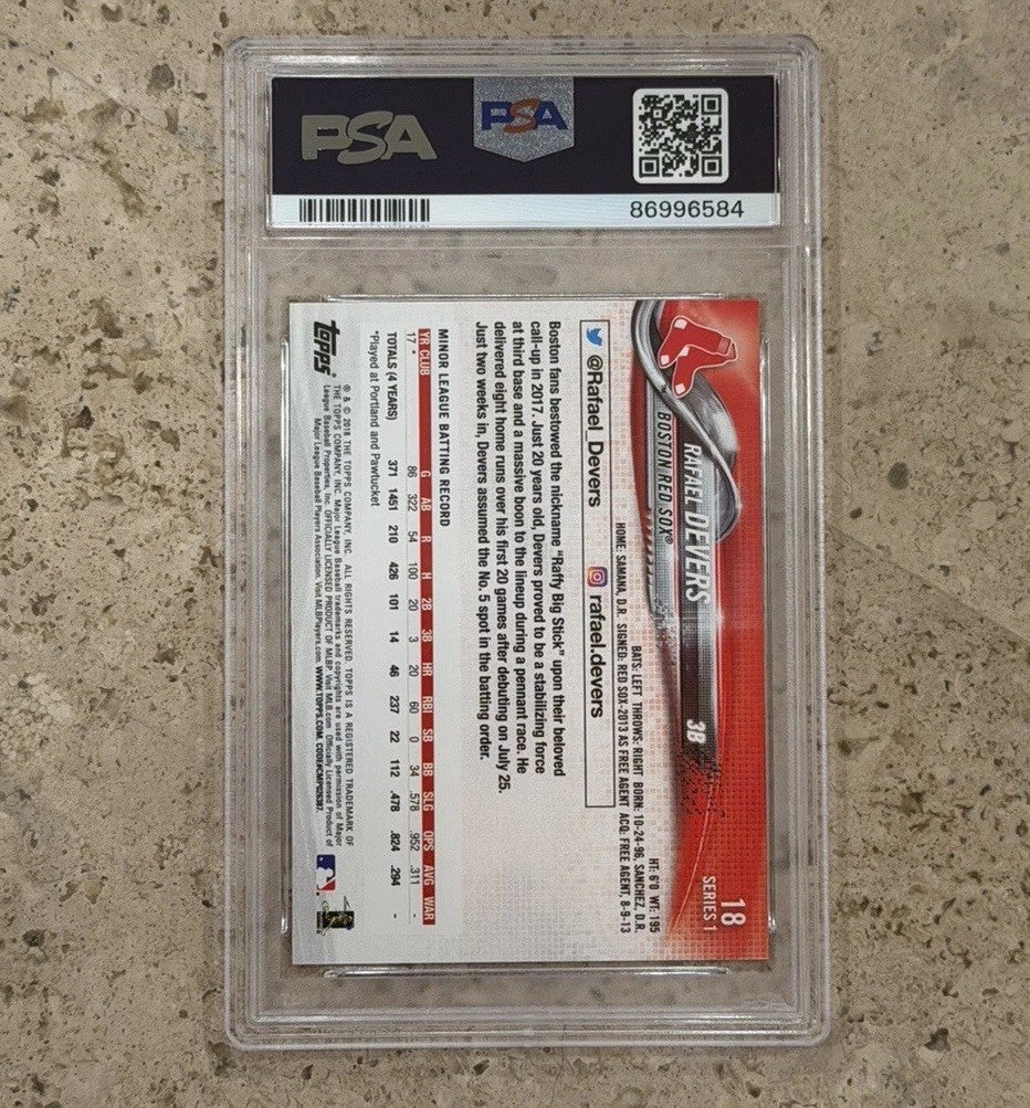 Rafael Devers 2018 Topps #18 RC Rookie All-Star Cup PSA10 Boston Red Sox