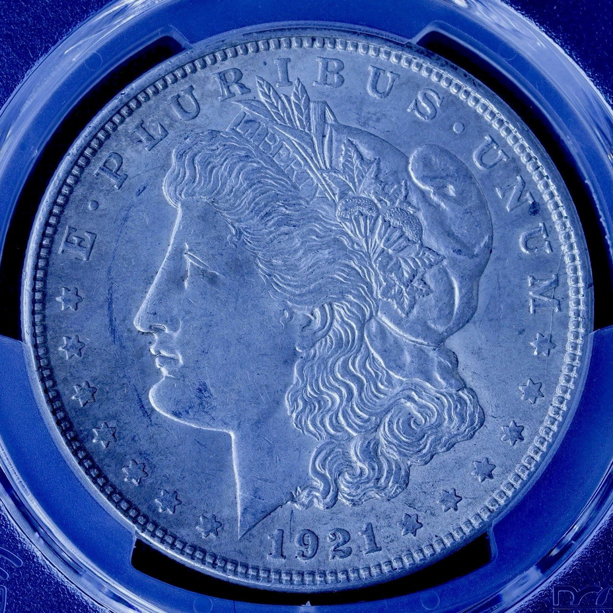 1921-D Morgan Silver Dollar • PCGS AU58 • Final-Year Denver Issue