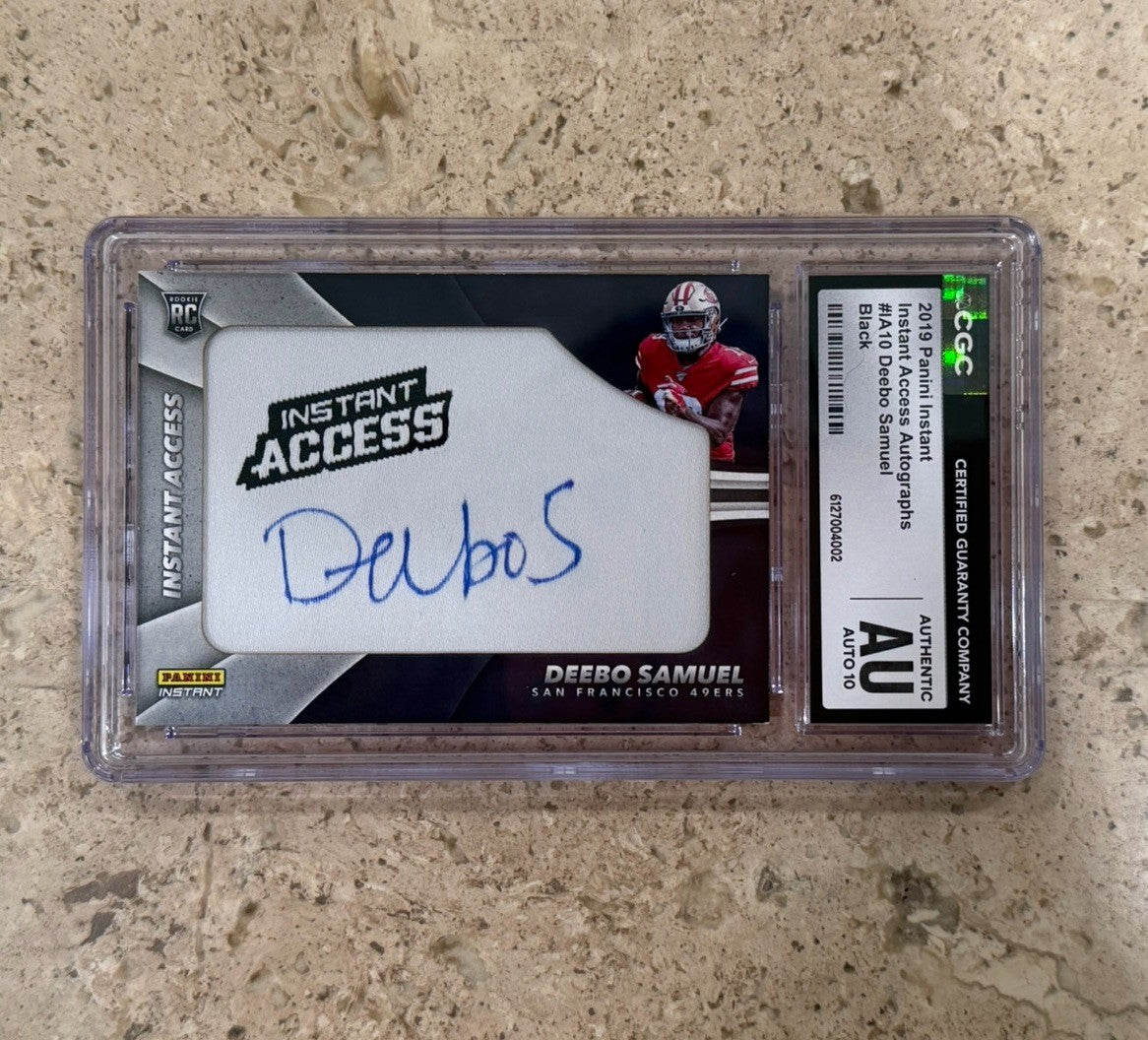 2019 Panini Instant Deebo Samuel Instant Access Auto Black 1/1 RC CGC Auto 10