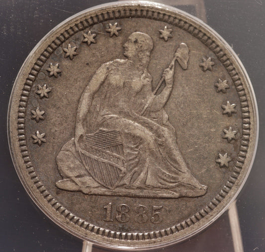 1885 Seated Liberty Quarter XF40 ANACS • Last Decade Issue • Sharp Shield Lines