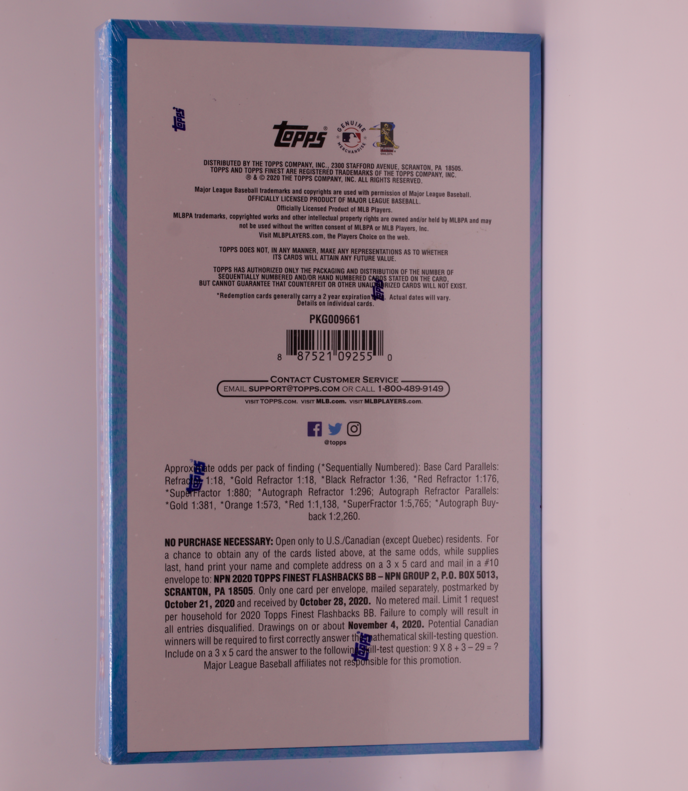 2020 Topps Baseball's Finest Sealed Box Exclusive 18 Packs 5 Per Pack MLB