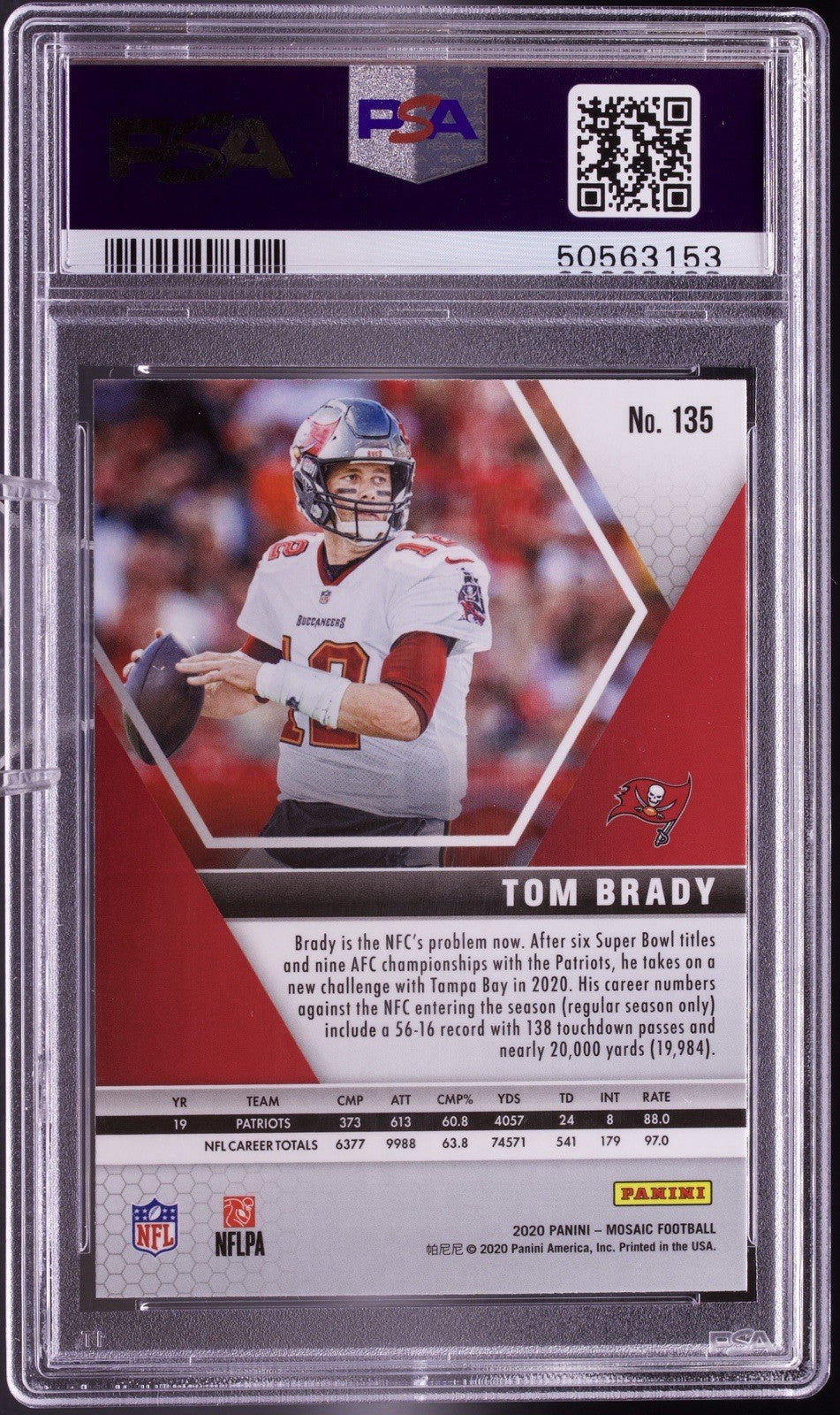 2020 Panini Donruss Tom Brady #230 PSA Gem Mint 10 Buccaneers Debut