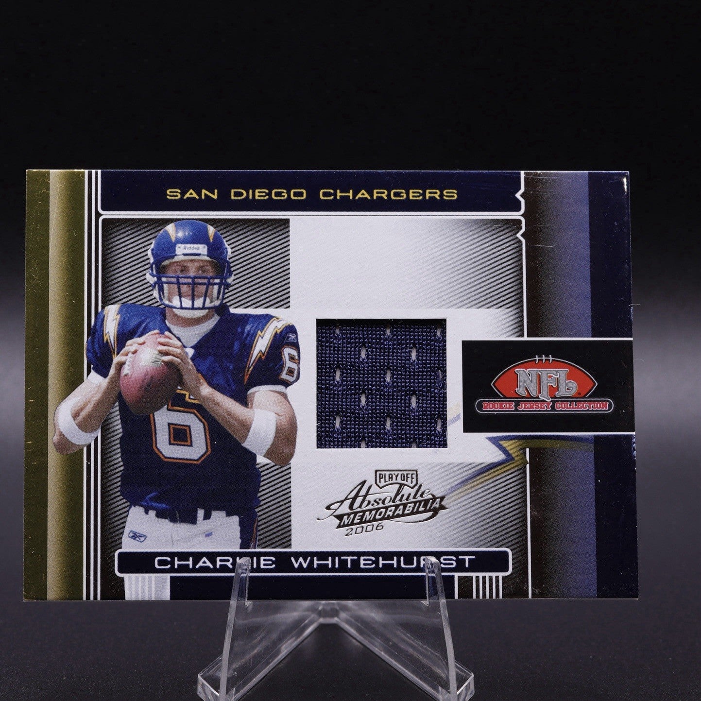 2006 Absolute Memorabilia Charlie Whitehurst Rookie Event Worn Jersey Chargers