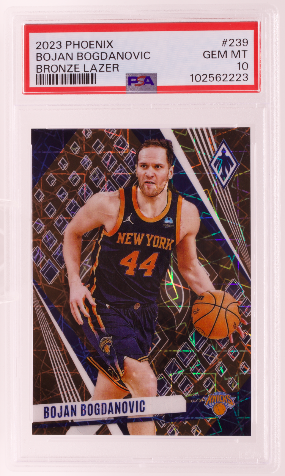2023-24 Panini Phoenix Bojan Bogdanovic #239 Bronze Lazer /49 PSA 10 Knicks