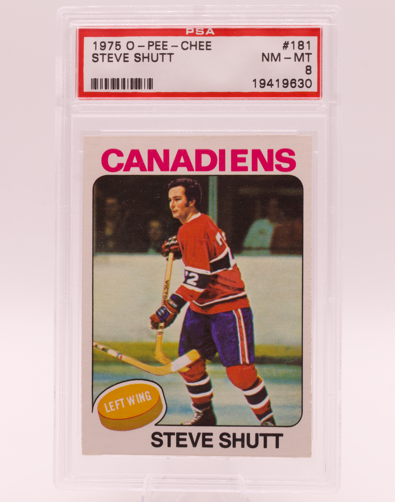 1975 O-Pee-Chee #181 Steve Shutt PSA 8 NM-MT Montreal Canadiens HOF Hockey OPC