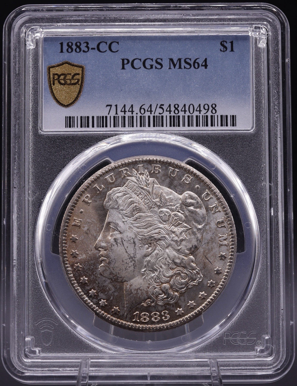 1883-CC Morgan Silver Dollar PCGS MS64 Choice Unc Toned Carson City Mint $1