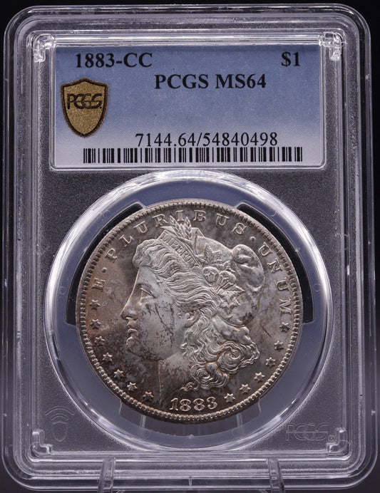 1883-CC Morgan Silver Dollar PCGS MS64 Choice Unc Toned Carson City Mint $1