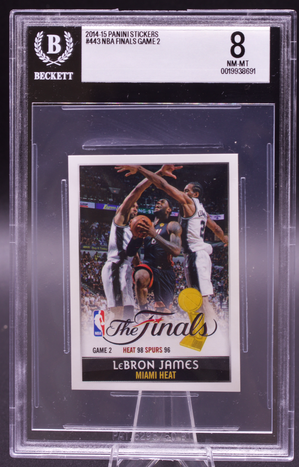 2014-15 Panini European Sticker LeBron James #443 New BGS Holder 8 NM-MT Heat