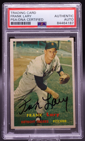 1957 Topps Frank Lary #168 PSA Authentic Auto Signed Detroit Tigers Vintage