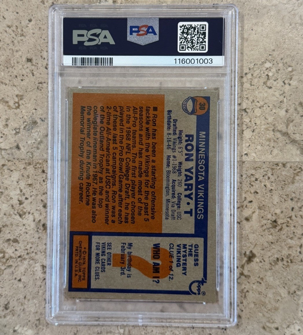 1976 Topps Ron Yary #30 PSA 8 NM-MT Minnesota Vikings HOF All-Pro Football Card
