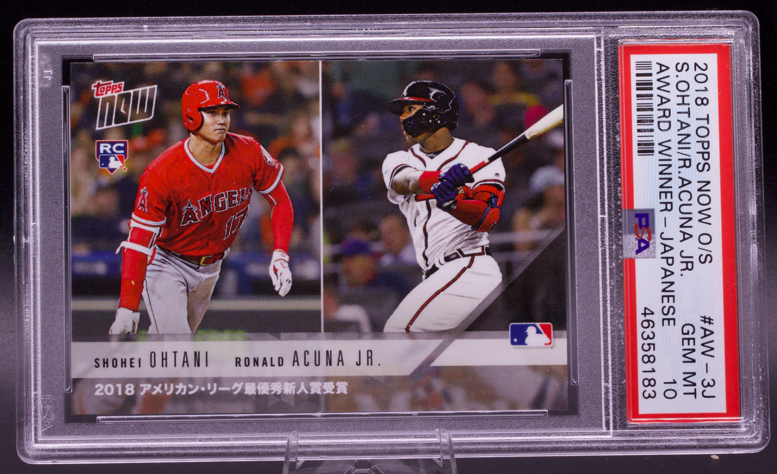 2018 Topps Now Shohei Ohtani Ronald Acuna Jr Rookie RC AW-3J PSA 10 GEM MINT