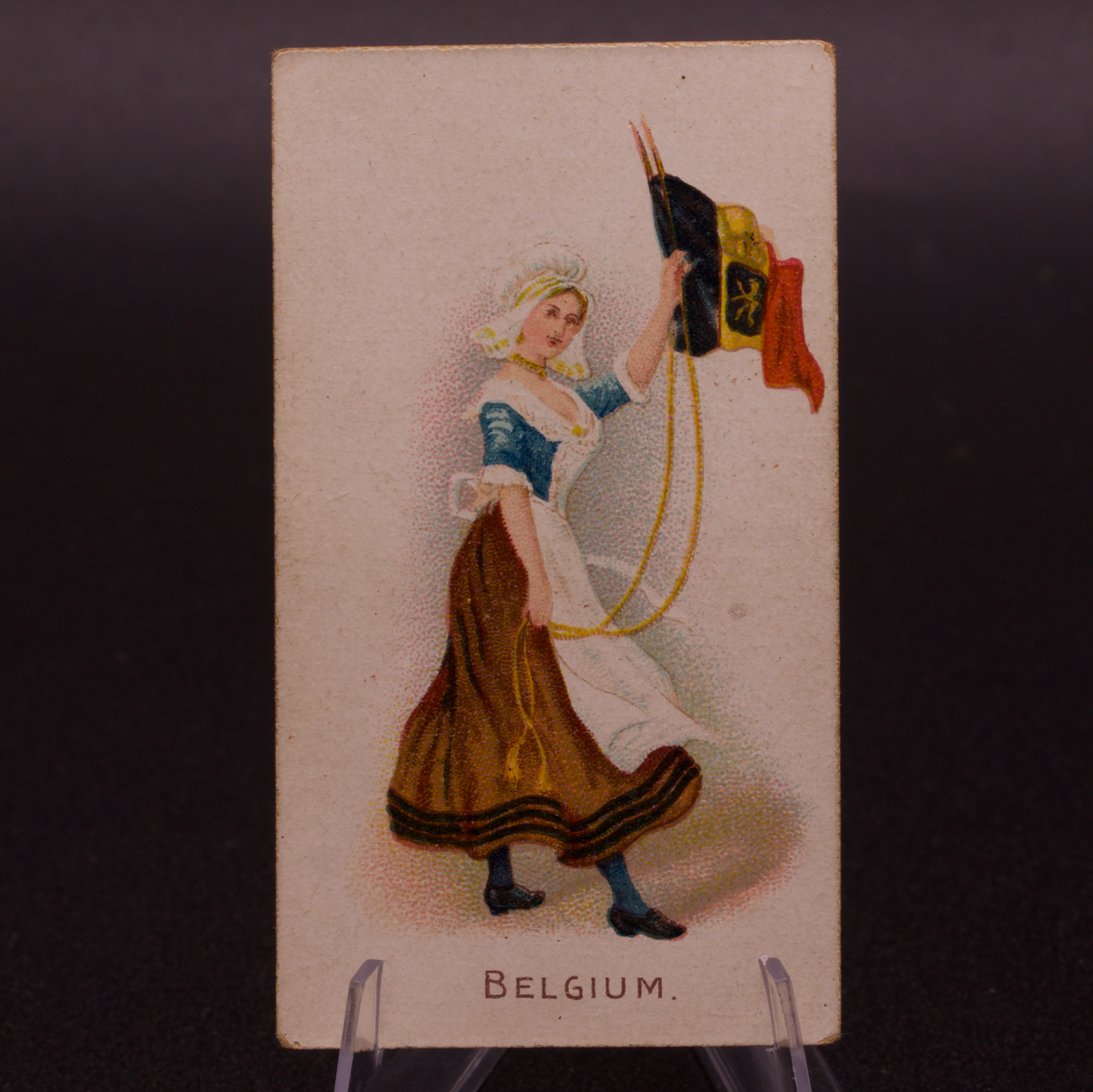 1910 Wills Flag Girls of All Nations Belgium No. 10 Capstan Navy Cut Cigarette
