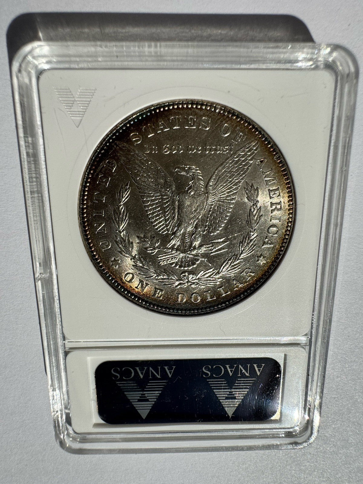 1878 Morgan Dollar AU53 ANACS VAM-171 TOP 100 – Vibrant Toning Soapbox Holder