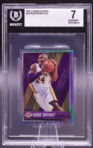 2014-15 Panini European Sticker Kobe Bryant #354 Foil BGS Holder 7 NM Lakers