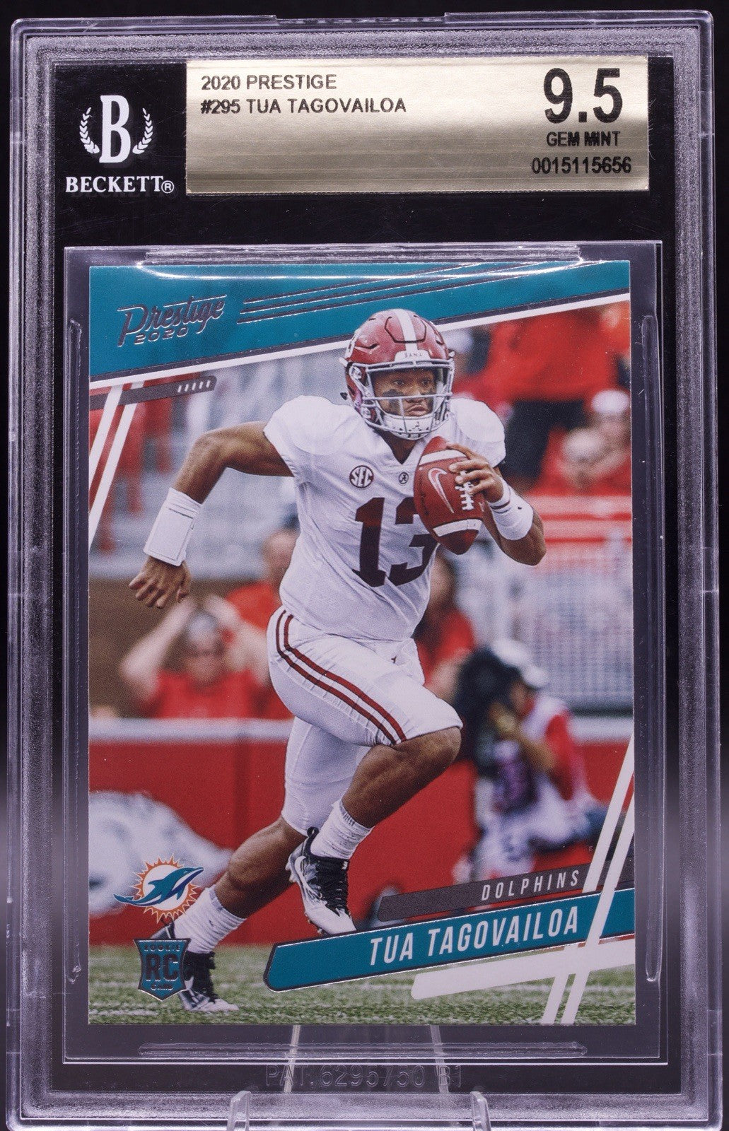 2020 Panini Prestige Tua Tagovailoa Rookie #295 BGS 9.5 Gem Mint Dolphins RC