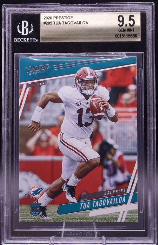 2020 Panini Prestige Tua Tagovailoa Rookie #295 BGS 9.5 Gem Mint Dolphins RC