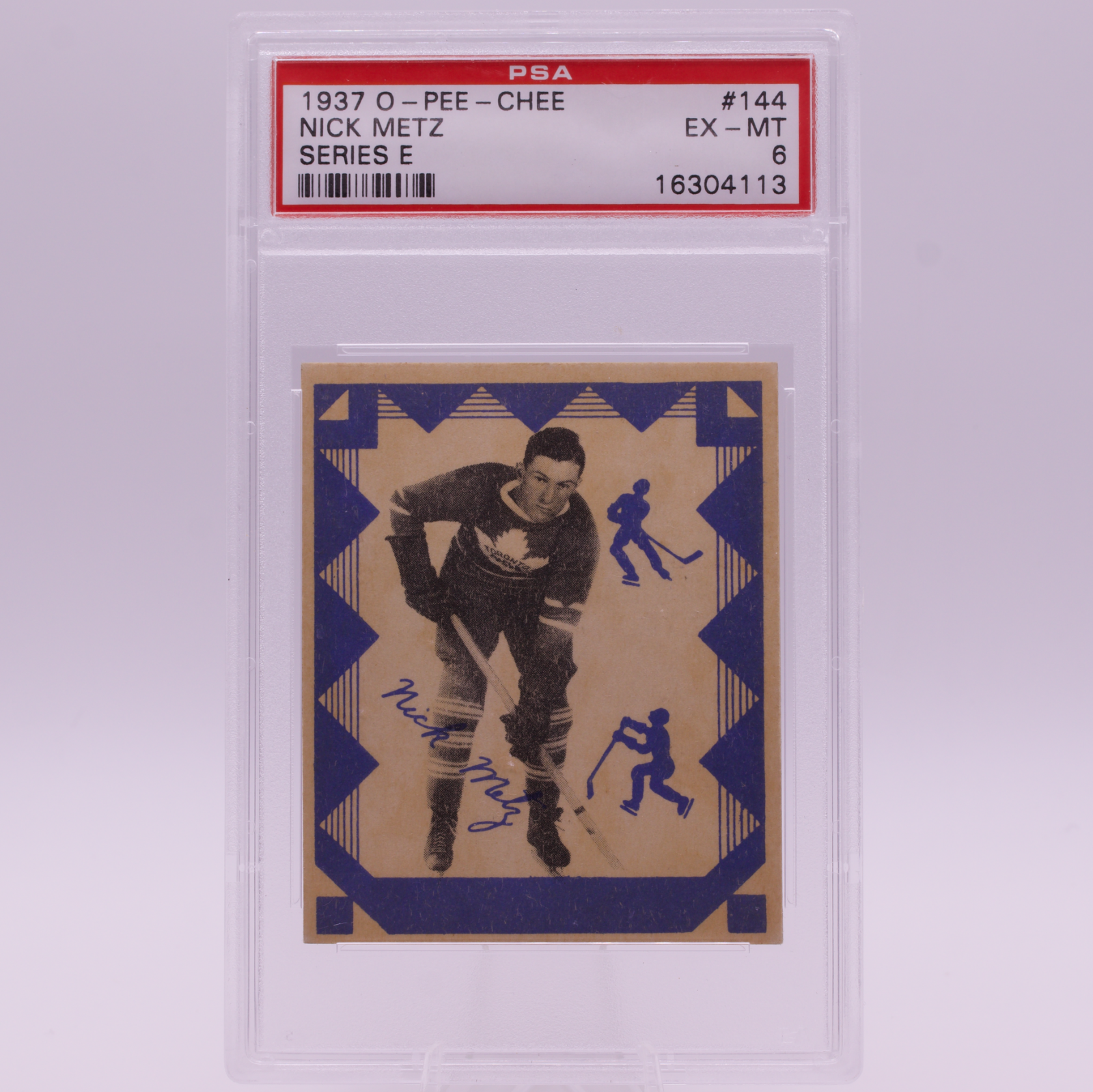 1937 O-Pee-Chee #144 Nick Metz PSA 6 EX-MT Series E Vintage Leafs Hockey V304E