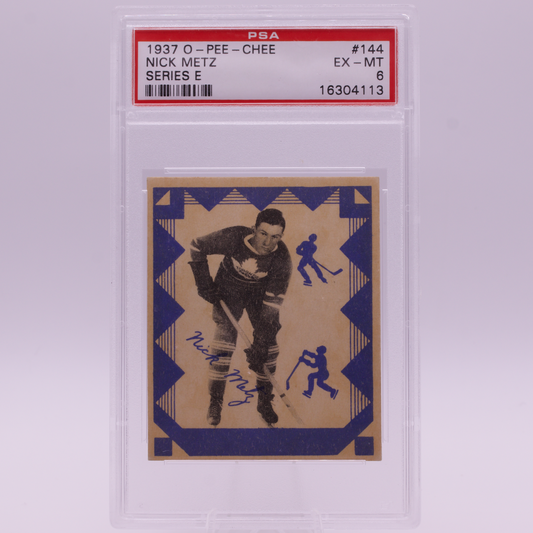 1937 O-Pee-Chee #144 Nick Metz PSA 6 EX-MT Series E Vintage Leafs Hockey V304E