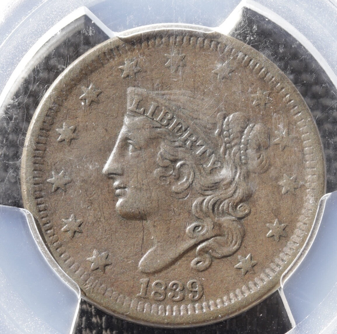 1839 N-2 Large Cent PCGS XF45 Head of 1838 Early US Type of 1838 Copper Coin
