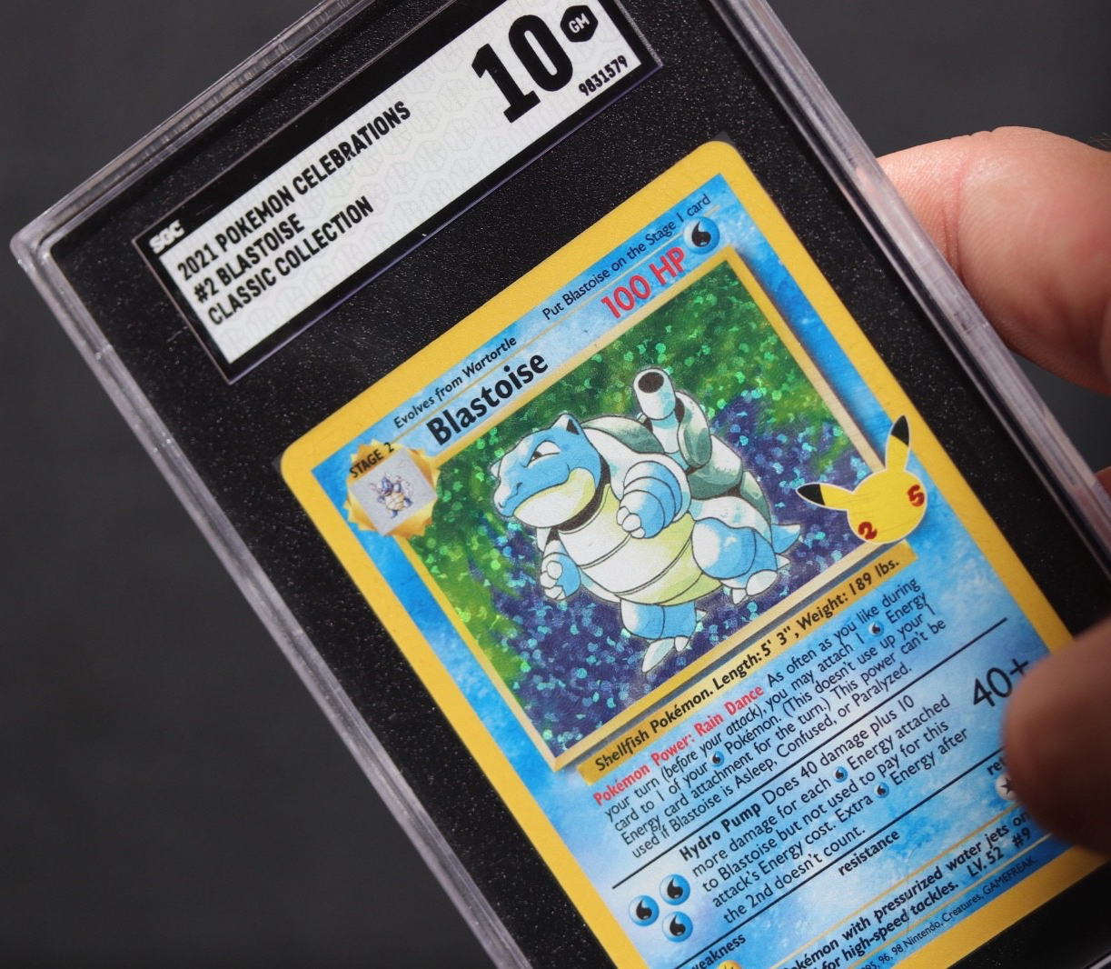 2021 Pokemon Celebrations Blastoise Classic Collection SGC 10 GEM MINT 2/102