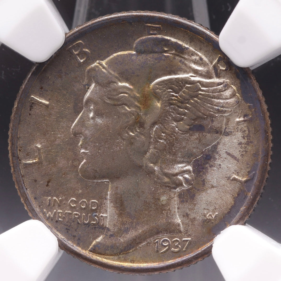 1937-S Mercury Dime NGC MS 67+ FB CAC Graded Silver Coin US Rare Key Date