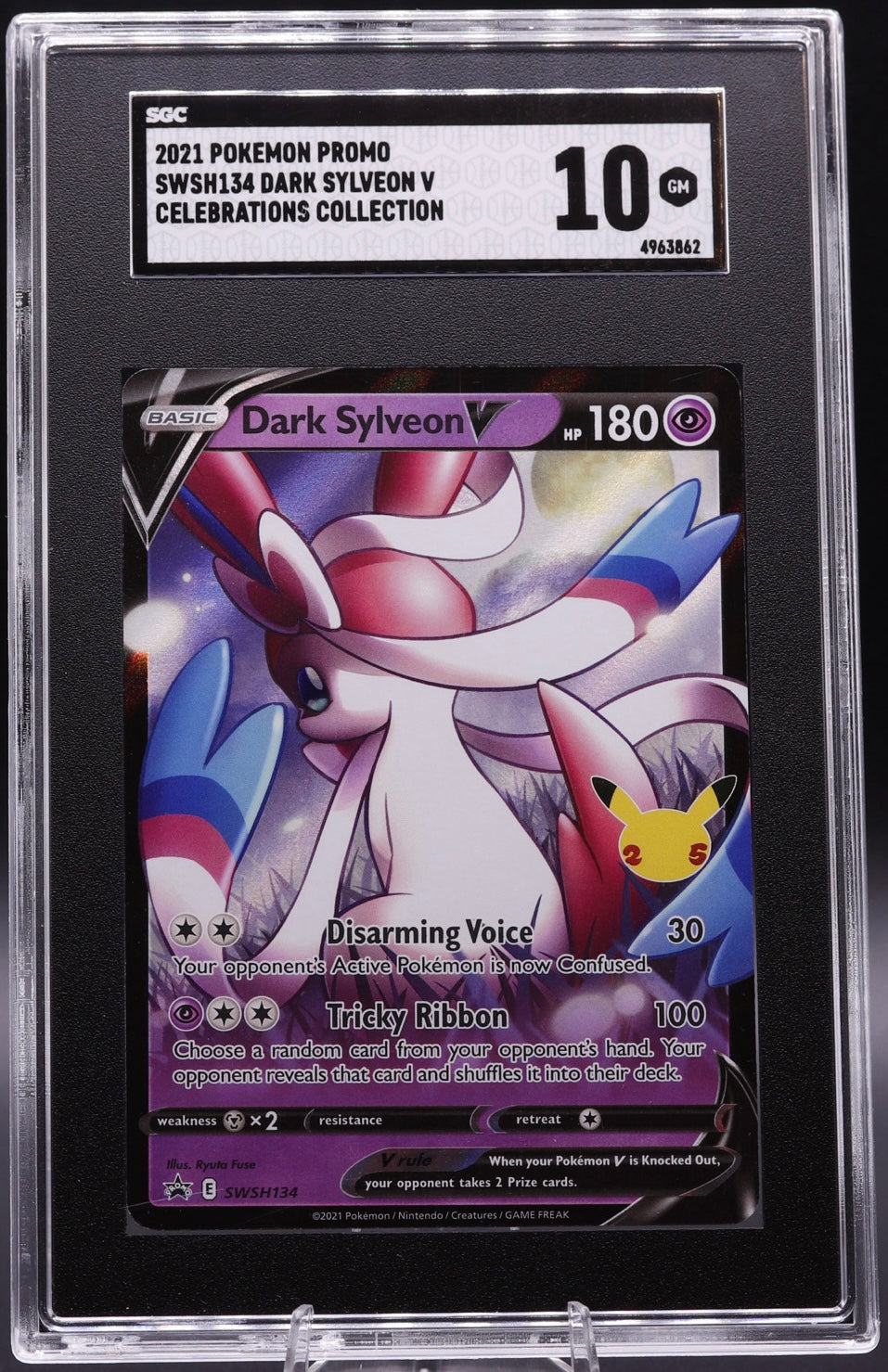 2021 Pokemon Dark Sylveon V Promo SGC 10 GEM MINT Celebrations SWSH134