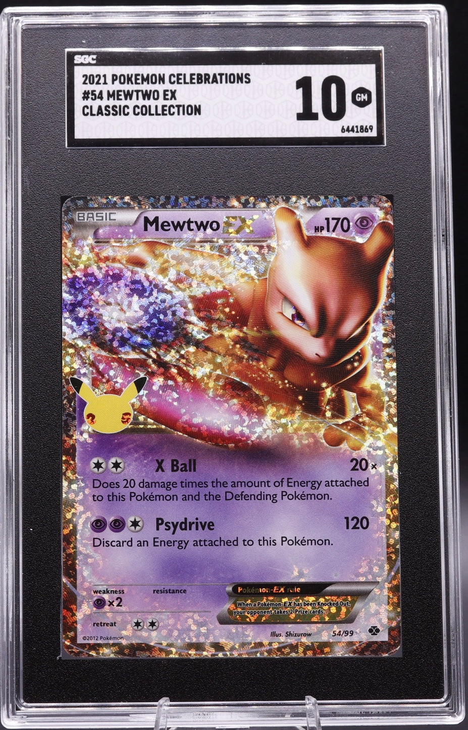 2021 Pokemon Celebrations Mewtwo EX Classic Collection SGC 10 GEM MINT 54/99