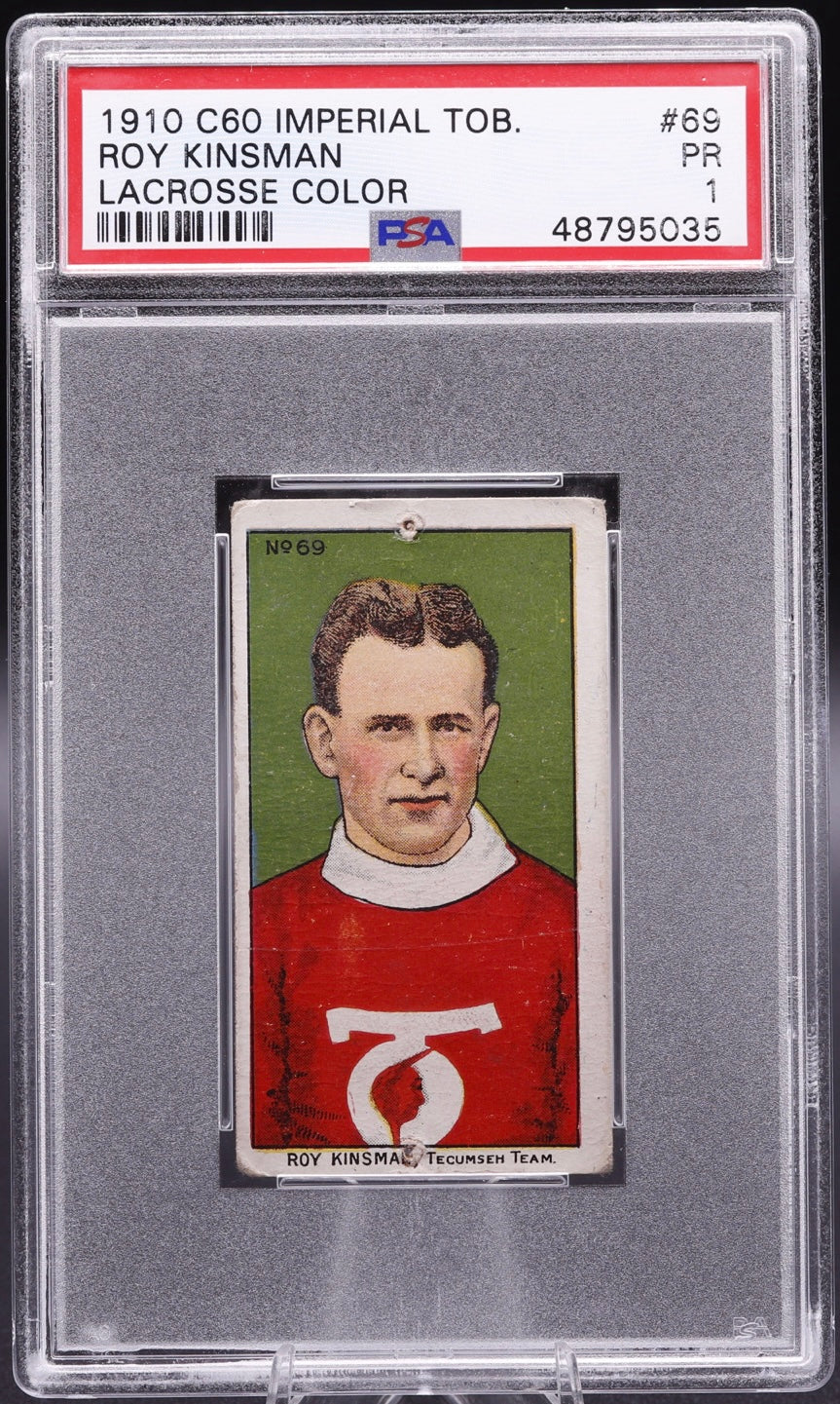1910 C60 Imperial Tobacco Roy Kinsman Lacrosse PSA 1 RARE Vintage Card