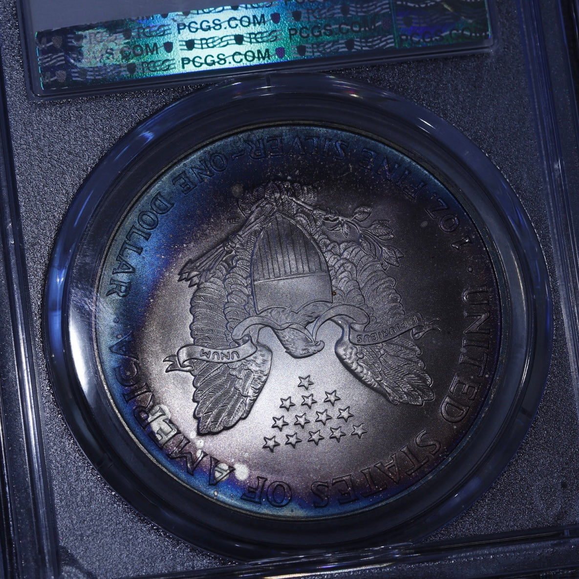 2000 Silver Eagle PCGS MS68 • Vibrant Toning • Collector-Grade Eye Appeal