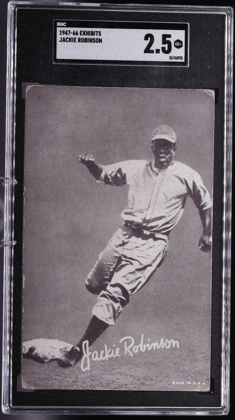 1947-66 Exhibits Jackie Robinson SGC 2.5 GD+ • Vintage Postcard Arcade Issue