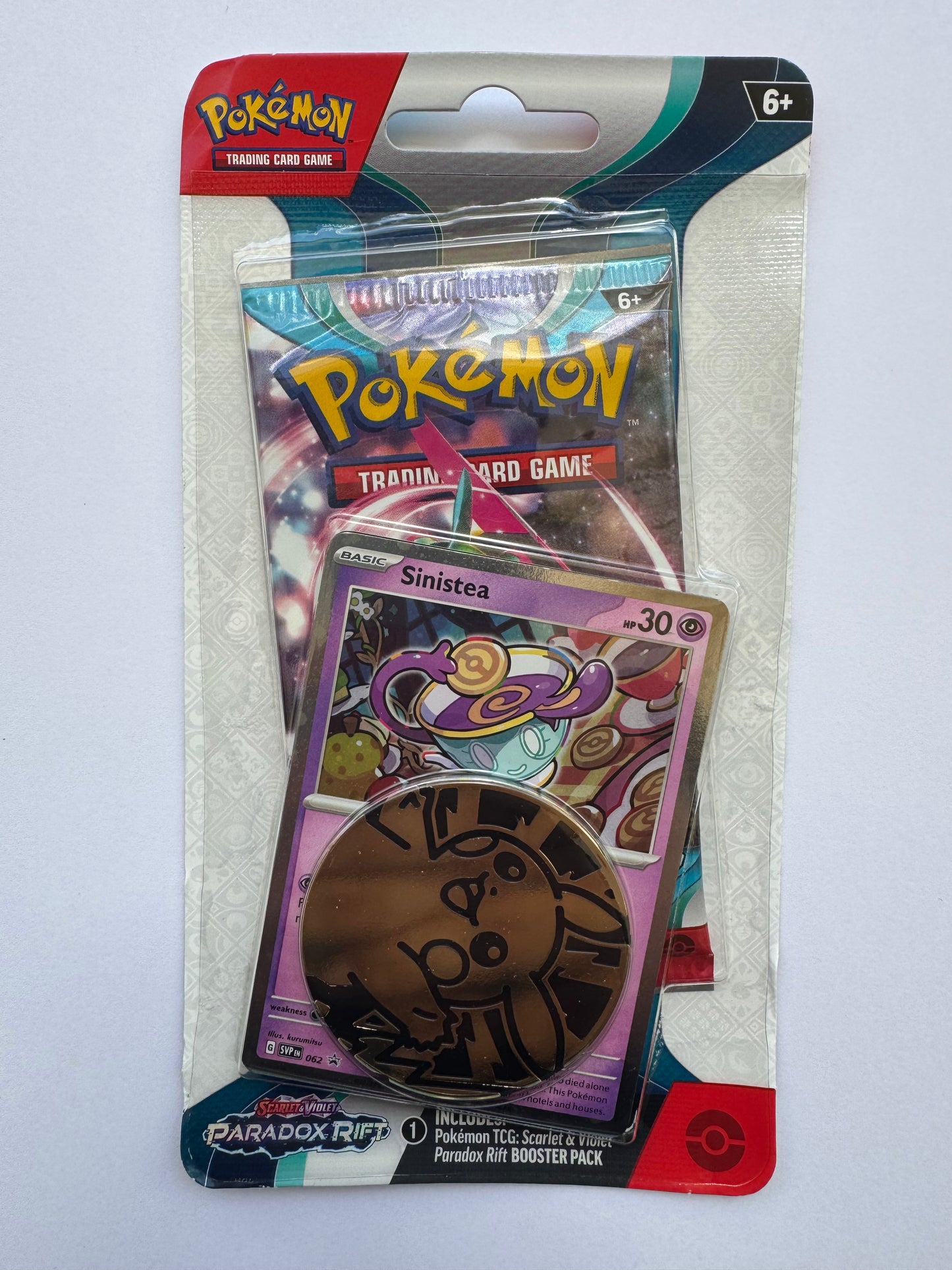 Pokémon TCG Paradox Rift Blister Pack Sinistea Promo + Coin - Sealed New