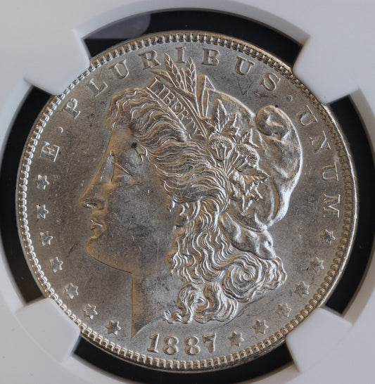 1887 Morgan Silver Dollar $1 NGC MS62 – 90% Silver, Brilliant Uncirculated