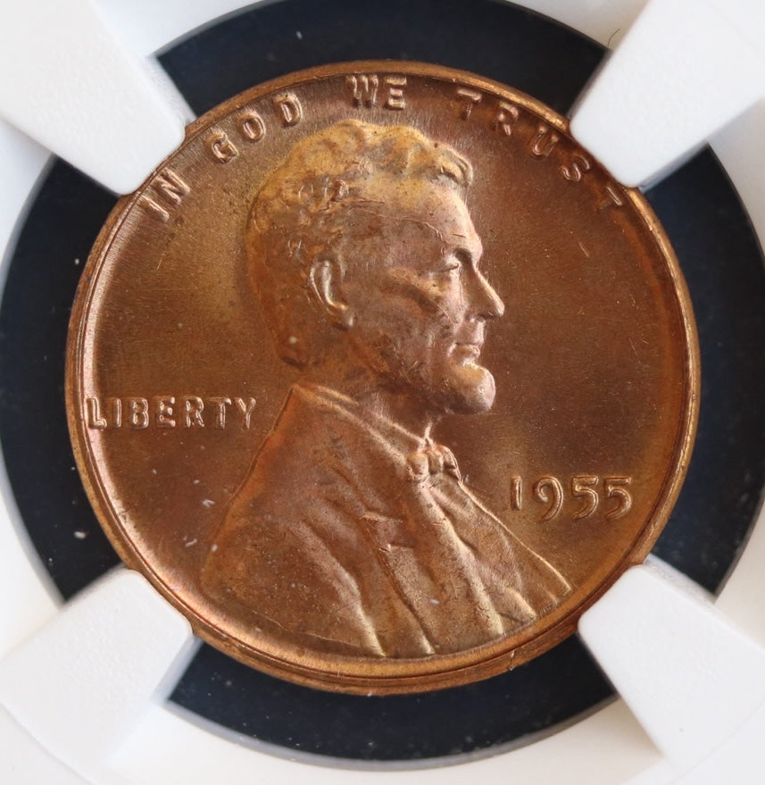 1955 1C Lincoln Head Wheat Cent ** MS67+ Red ** NGC Super Rare !